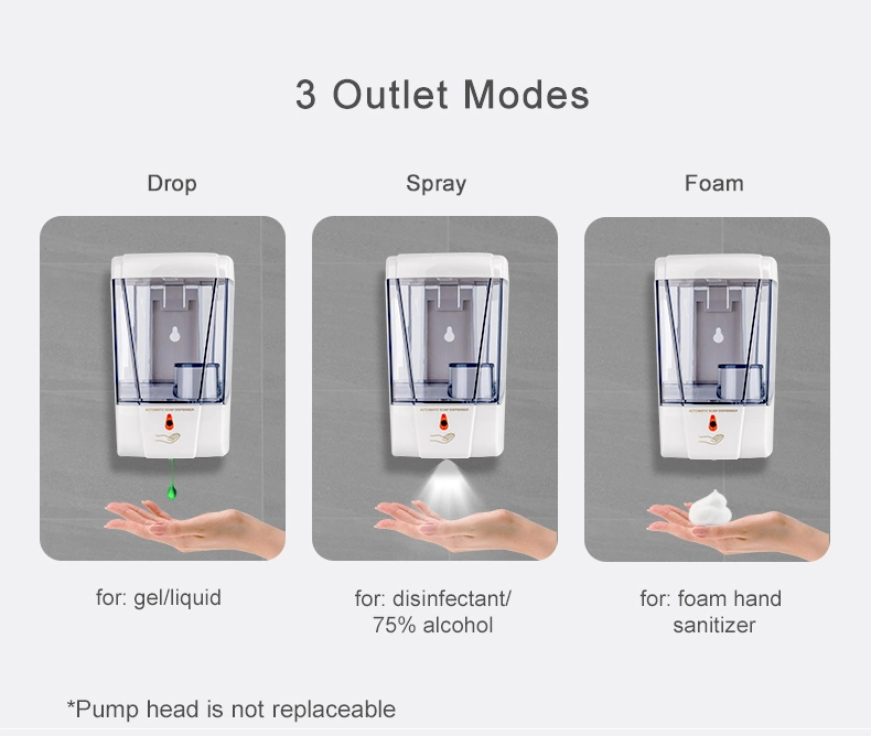 Saige 700ml Hotel Wall Mounted Auto Sensor Touchless Automatic Gel Liquid Soap Dispenser