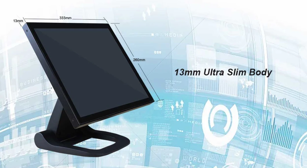 Ultra Slim POS System 15&quot;Windows 10 Iot Capacitive Touch Screen POS Cash Register All in One Epos