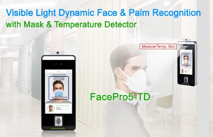 Forehead Thermometer Camera Face Recognition System with Masked Detection (FacePro5-TD)