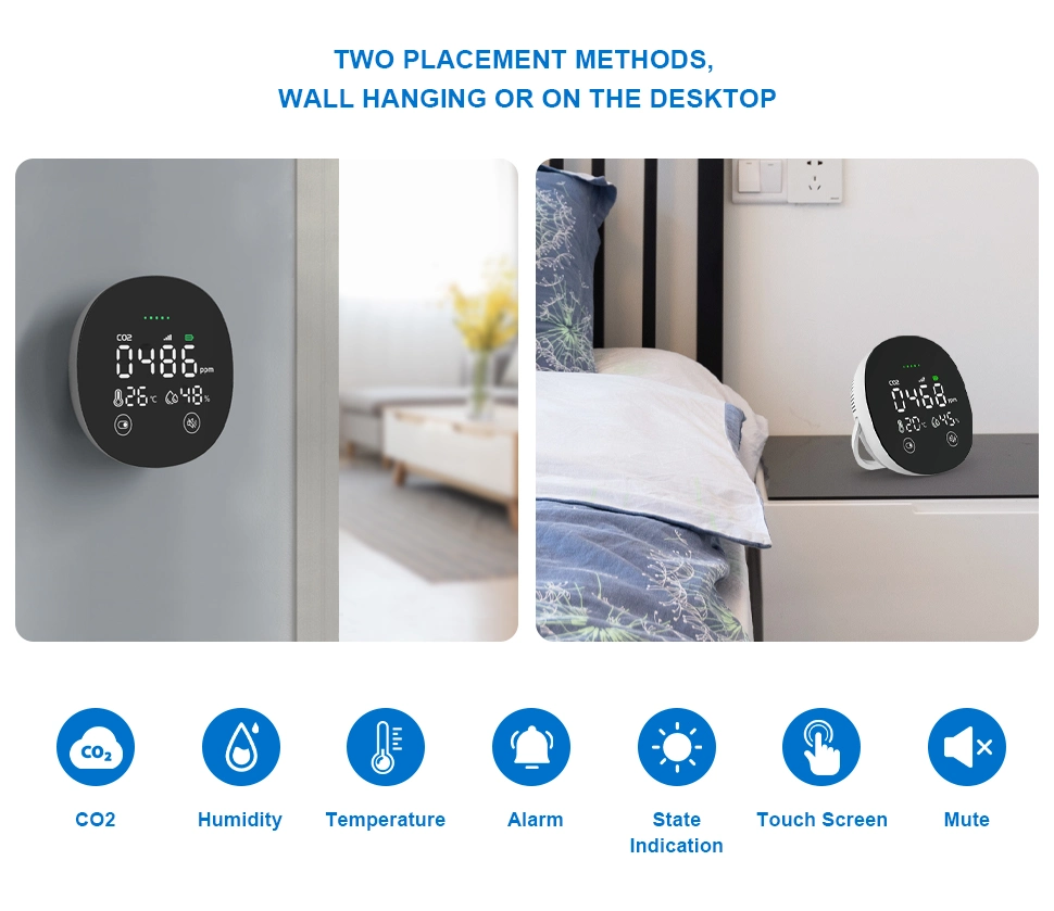 Air Quality Monitor Temperature and Relative Humidity CO2 Meter Carbon Dioxide Detector