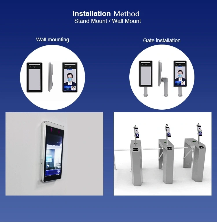 Employee Attendance Face Recognition Infrared Thermometer Digital LCD with Made in German Sensor